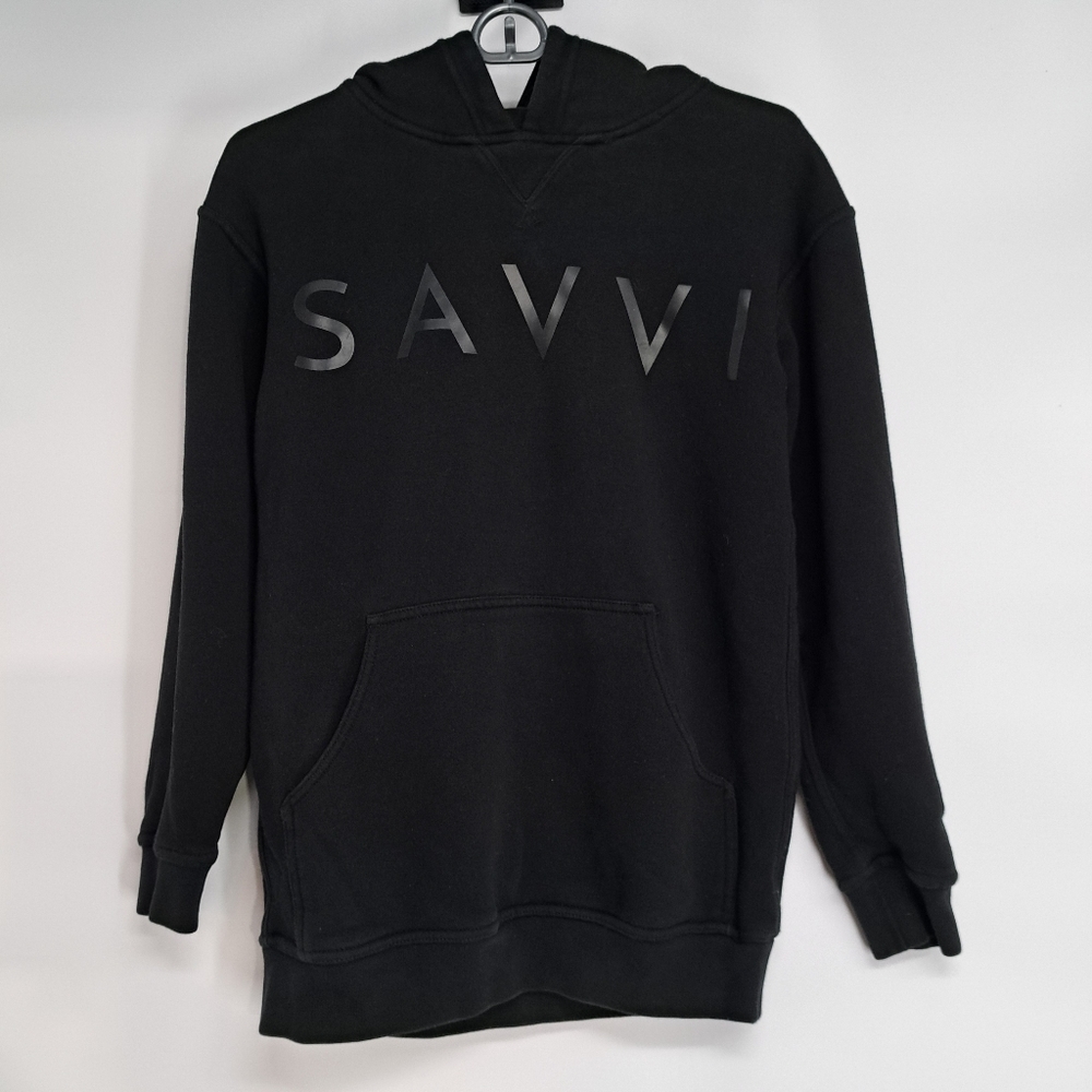 Savvi Black Tone on Tone Thick Hoodie Size Small